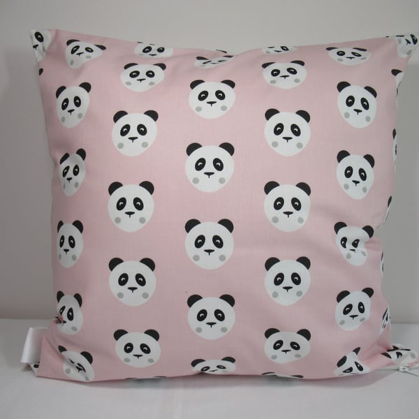 Pink and White Panda themed Cushion Cover