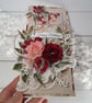 Luxury Handmade Birthday Card (130)Burgundy & Blush Pink Flowers. Sparkling Card - Image 4