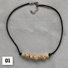 Ceramic bead choker necklaces