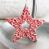 Ceramic star decoration Red