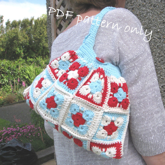 Crochet pattern for bag. PDF crochet pattern. Crochet bag pattern and tutorial.