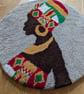 African Kente Woman Rug - Handmade Afrocentric Textile Art - Image 4