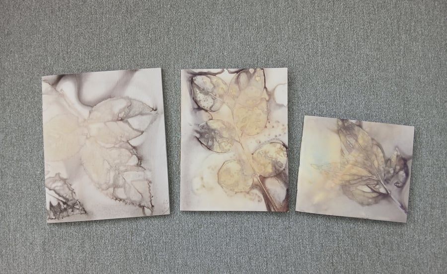 Set of 3 Eco Printed Pamphlet Stitched Notebooks