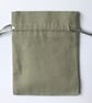 Gold floral drawstring fabric gift bag grey hand printed allium flower print - Image 3