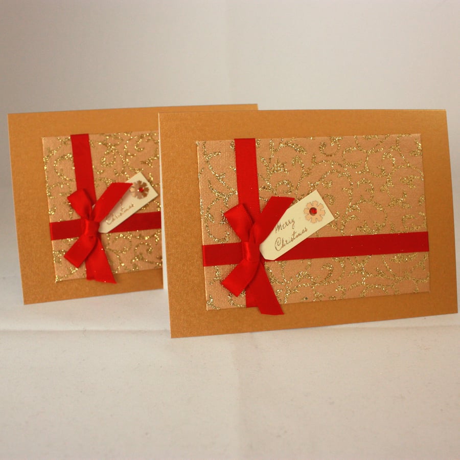 Pack of 2 handmade Christmas Cards