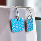 Turquoise square drop earrings