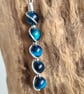 Handmade 925 Silver & Turquoise Blue Tiger Eye Pendant Necklace with Chain Gift  - Image 1