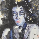 Original Watercolour Portrait – Expressive Mixed Media Art
