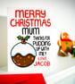 Funny Christmas Card Mum Xmas Pudding Card From Children for Mother Personalised - Image 2