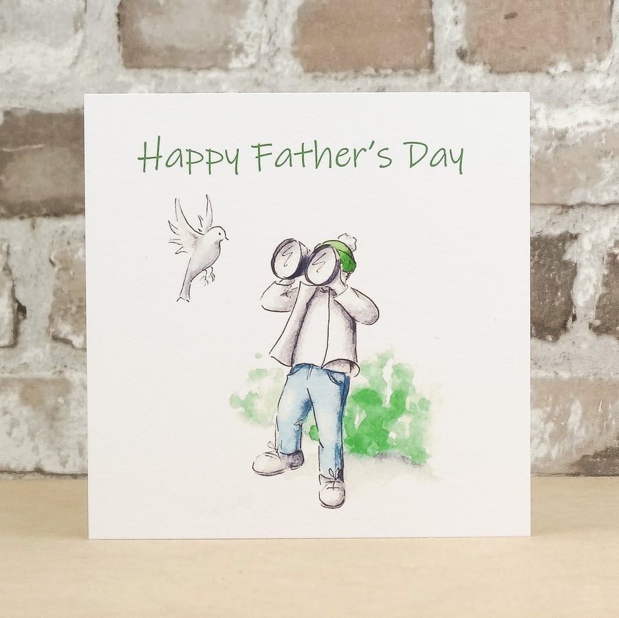 Fathers Day card Birdwatcher