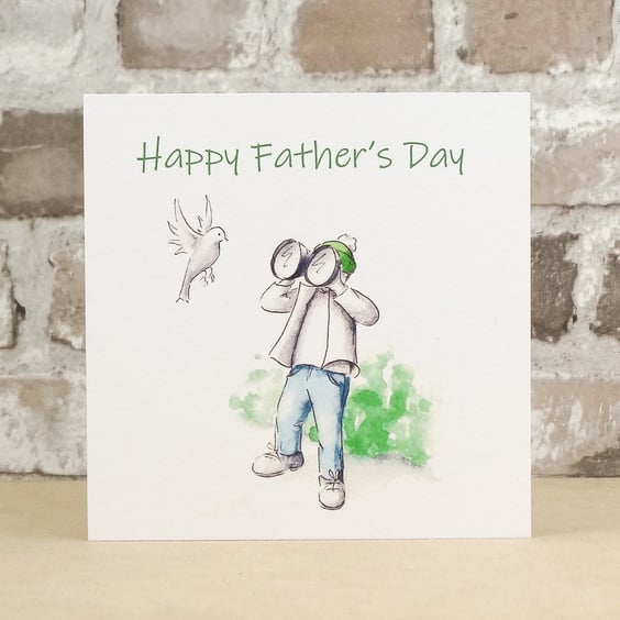 Fathers Day card Birdwatcher