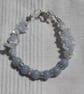 Angelite & Blue Lace Agate Gemstone Beaded Bracelet "Harmony" - Image 3