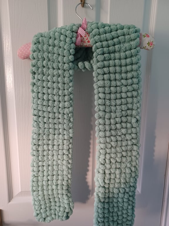 Duck Egg Blue Furry Scarf