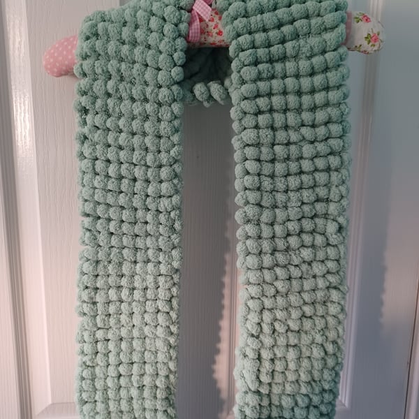 Duck Egg Blue Furry Scarf