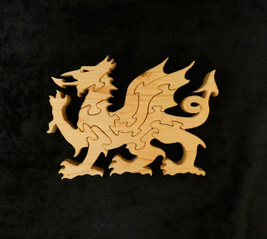 Unique Wooden Welsh Dragon Jigsaw Puzzle