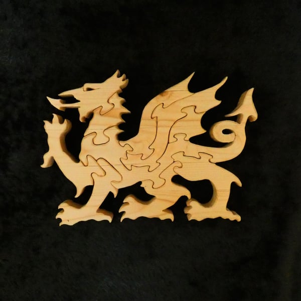 Unique Wooden Welsh Dragon Jigsaw Puzzle