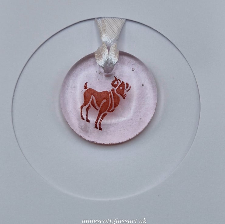 Aries Fused Glass Card - Folksy