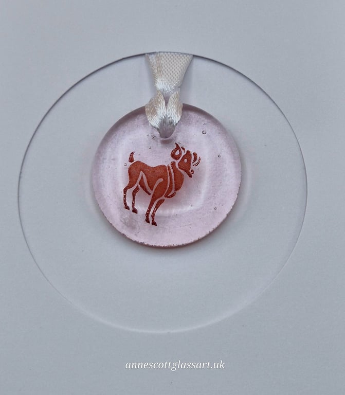 Aries Fused Glass Card