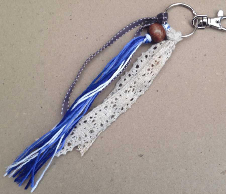 Handmade mixed media keychain