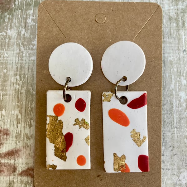 Terrazzo Dangle Earrings Contemporary Polymer Clay Jewellery