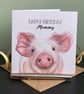 Pig Card. Birthday, Personalised or blank Piglet Card for Pig lover. - Image 4