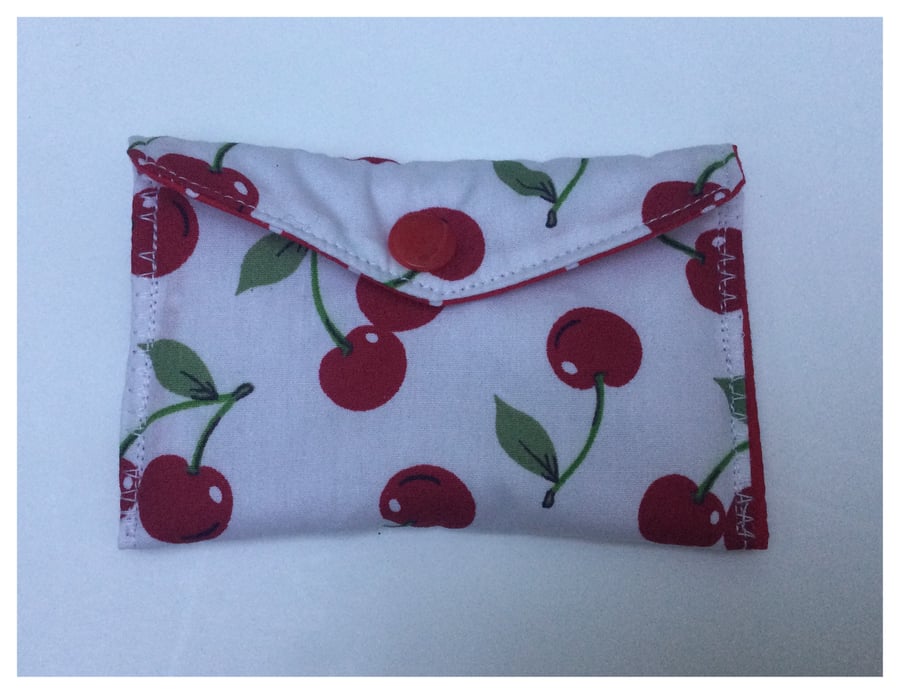 Retro cherry print card holder 