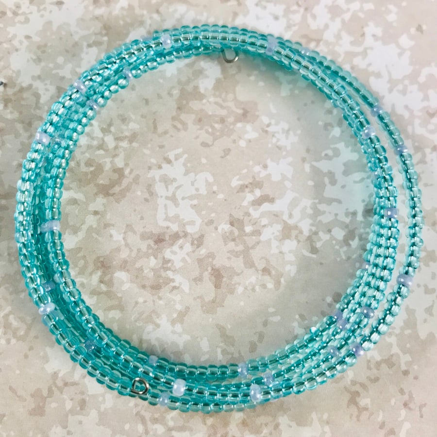 Lilac & Turquoise Memory Wire Memory Wire Bracelet