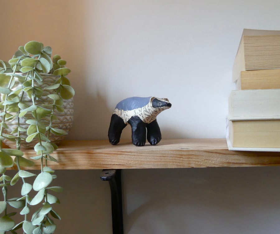 Little Paper Badger - Handmade Nature Inspired Woodland Art Gift