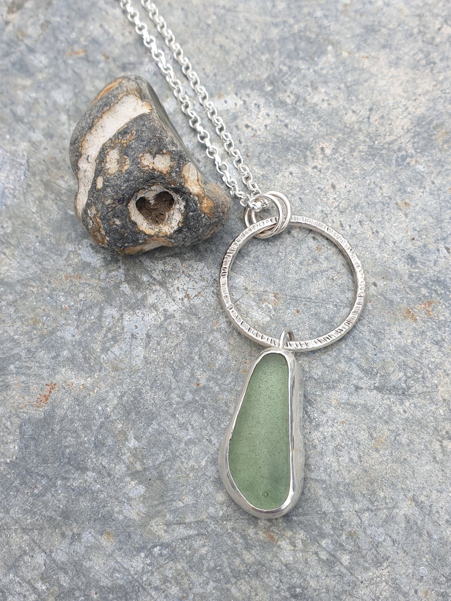 Sterling silver seaglass pendant