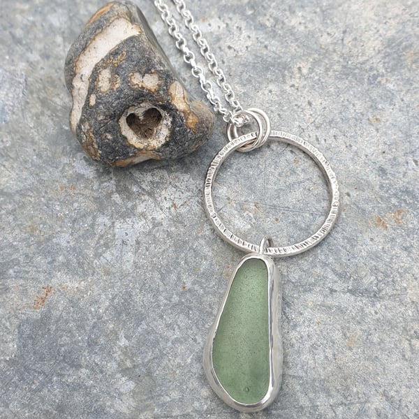 Sterling silver seaglass pendant