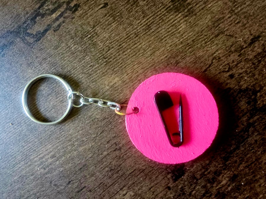 Punk Inspired Safety Pin Keyring