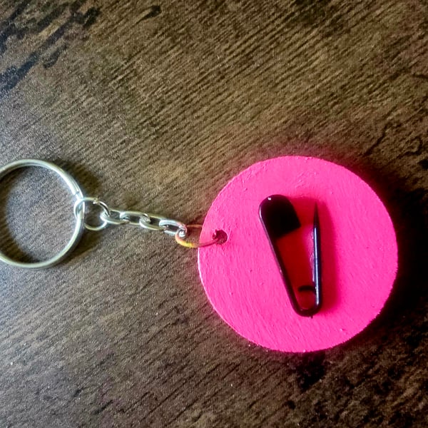 Punk Inspired Safety Pin Keyring