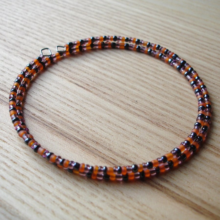 Glass Seed Bead Spiral Bracelet