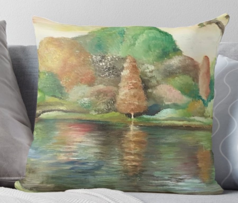 Throw Cushion Featuring The Painting ‘Reflections’