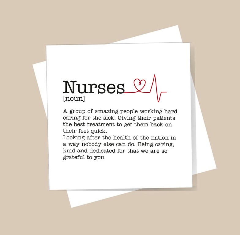 Nurses Definition Personalised Card - Birthday, Thank you
