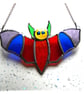 Bat Suncatcher Stained Glass Halloween decoration Handmade Rainbow - Image 7