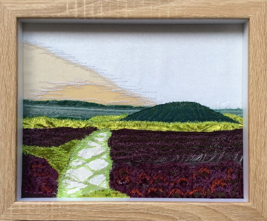 ‘Heather’ embroidered landscape. 