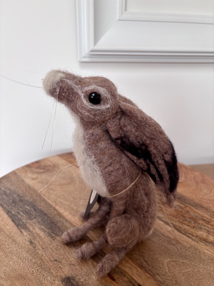 Needle felt Moongazing Hare 