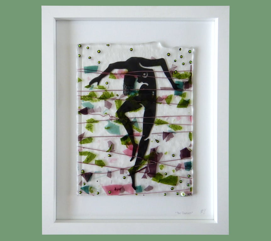 Handmade Fused Glass 'The Dances' Picture