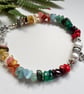 Artisan Stone Chakra Nugget & Baroque Freshwater Culture Pearl Bracelet  - Image 7
