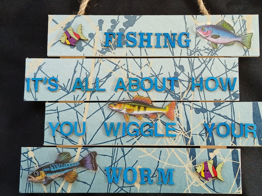Hand decorated hanging wooden sign 