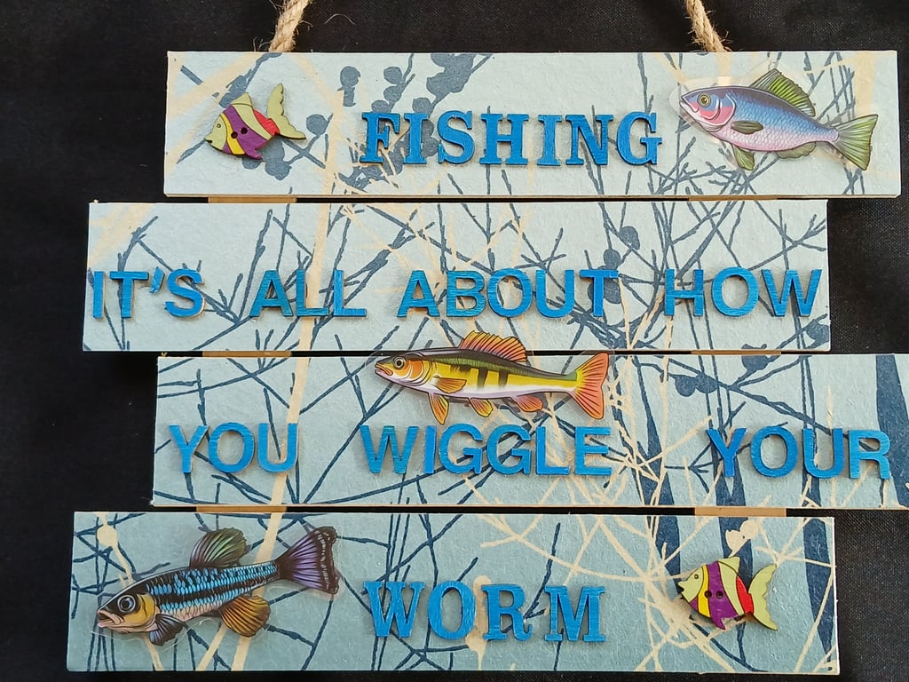Hand decorated hanging wooden sign 