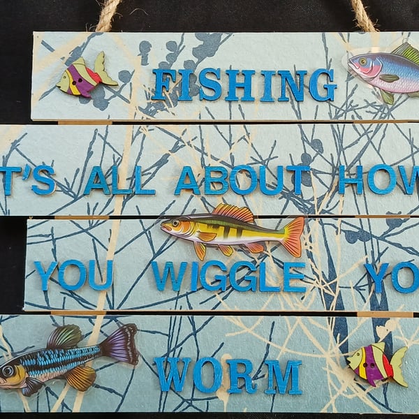 Hand decorated hanging wooden sign 
