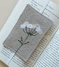 Elastic Bookmark with Embroidered Cow Parsley