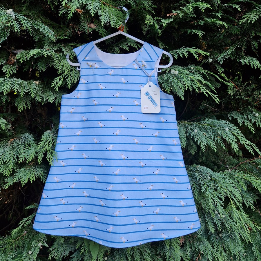 Age: 3-4yr Blue Seagull Dress