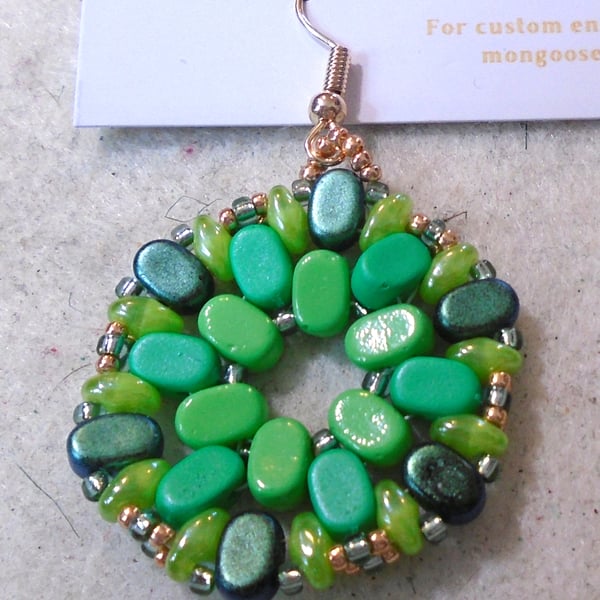 Hexagonal bead earrings (customisable)