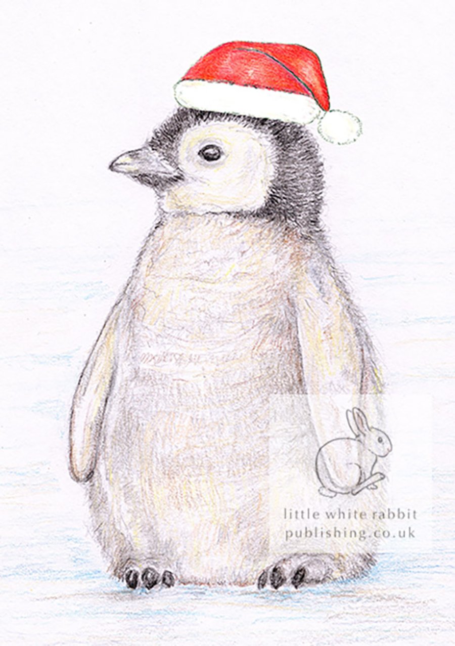 Emperor Chick - Christmas Hat Card
