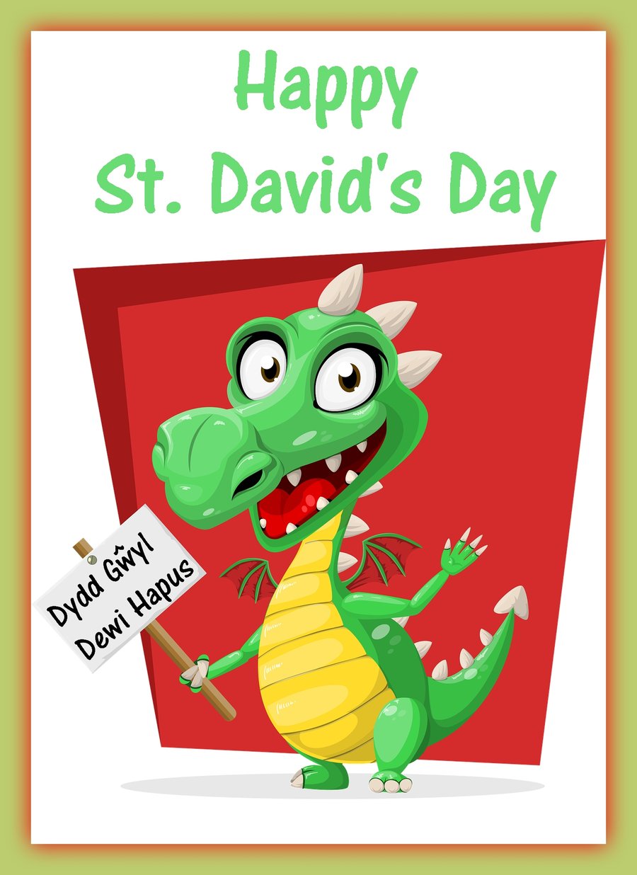Fun Happy St David's Day A5 Greeting Card 