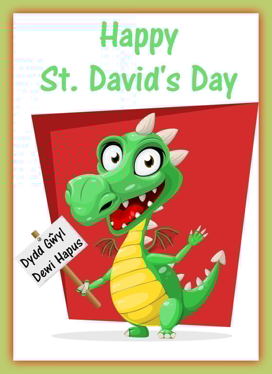 Fun Happy St David's Day A5 Greeting Card 