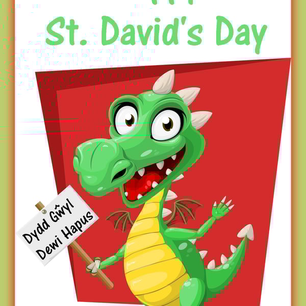Fun Happy St David's Day A5 Greeting Card 